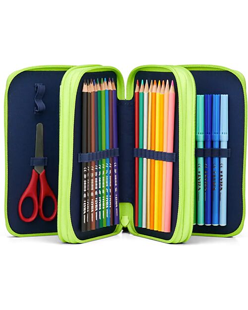 ergobag Maxi Pencil Case Complete - 3 Zips and Coin Pocket - CyBear Race Pencil Cases