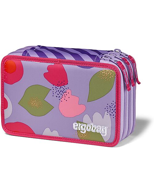 ergobag Maxi Pencil Case Complete - 3 Zips and Coin Pocket - Flower PowBear Pencil Cases