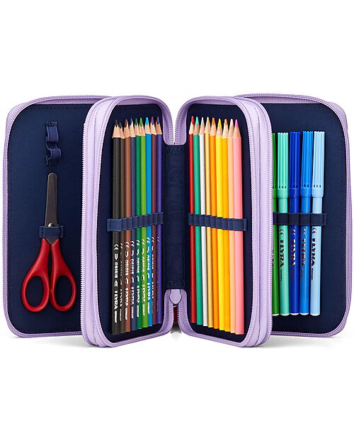 ergobag Maxi Pencil Case Complete - 3 Zips and Coin Pocket - Flower PowBear Pencil Cases