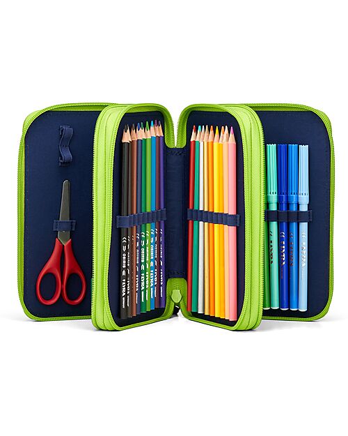 ergobag Maxi Pencil Case Complete - 3 Zips and Coin Pocket - Front RunBear Pencil Cases