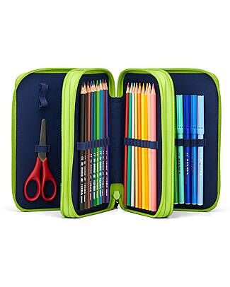 ergobag Maxi Pencil Case Complete - 3 Zips and Coin Pocket - Front RunBear Pencil Cases