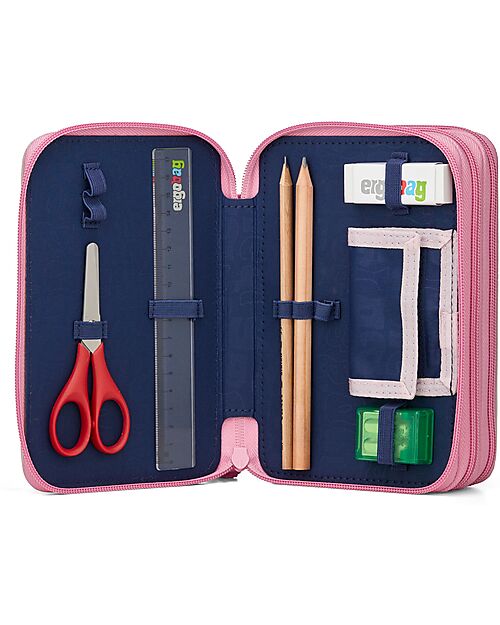 ergobag Maxi Pencil Case Complete - 3 Zips and Coin Pocket - Magic Cloud Bear Pencil Cases