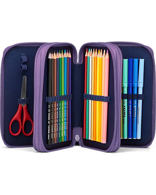 ergobag Maxi Pencil Case Complete - 3 Zips and Coin Pocket - PonyBeardise Pencil Cases