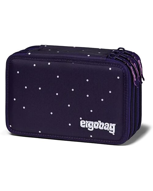 ergobag Maxi Pencil Case Complete - 3 Zips and Coin Pocket - StargazBear - Pink - Lilac Pencil Cases