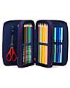 ergobag Maxi Pencil Case Complete - 3 Zips and Coin Pocket - StargazBear - Pink - Lilac Pencil Cases