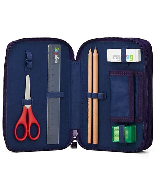 ergobag Maxi Pencil Case Complete - 3 Zips and Coin Pocket - StargazBear - Pink - Lilac Pencil Cases