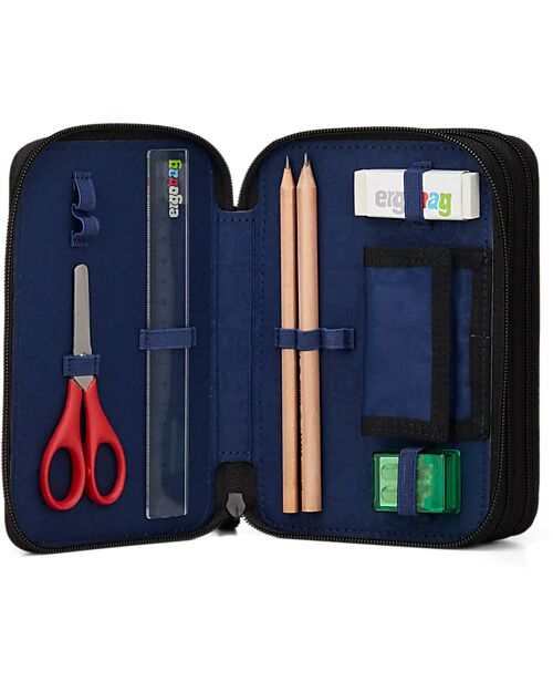 ergobag Maxi Pencil Case Complete - 3 Zips and Coin Pocket - Super ReflectBear Pencil Cases