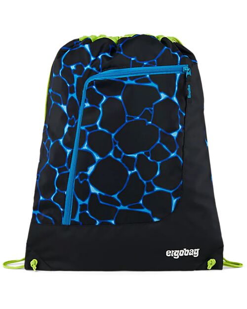 ergobag Prime Gym Bag - Basic - Bearassic Garden - Blue - Made with Recycled Bottles! Sports Bags