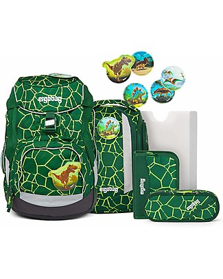 ergobag School Set with Backpack, Sport Bag, Hard Case, Notebook Holder, Pencilcase and 5 Kletties - BearRex Large Backpacks