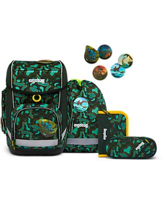 ergobag School Set with Backpack, Sport Bag, Hard Case, Notebook Holder, Pencilcase and 5 Kletties - TriBearatops Backpack