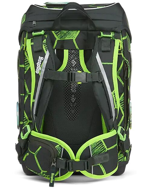 ergobag School Set with Cube Backpack - Hard Case - Soft Case - Sports Bag and 5 Kletties - KickBear Backpack