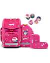 ergobag School Set with Cube Backpack - Hard Case - Soft Case - Sports Bag and 5 Kletties - StarlightBear Backpack