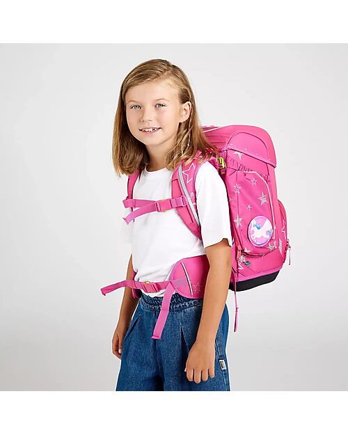 ergobag School Set with Cube Backpack - Hard Case - Soft Case - Sports Bag and 5 Kletties - StarlightBear Backpack