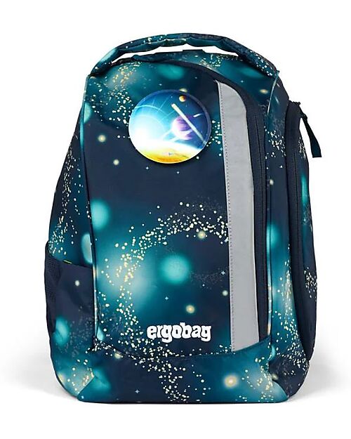 ergobag School Set with Maxi Backpack 24 Litres + Sports Backpack + Hard Case + Soft Case + A4 Notebook Holder + 4 Kletties - Space Bear Galaxy Glow Edition Backpack
