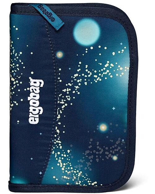 ergobag School Set with Maxi Backpack 24 Litres + Sports Backpack + Hard Case + Soft Case + A4 Notebook Holder + 4 Kletties - Space Bear Galaxy Glow Edition Backpack