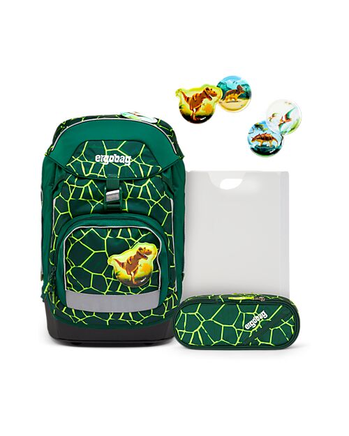 ergobag School Set with Prime Backpack + Pencil Case + 4 Kletties + Folder Box - BearRex Backpack