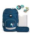 ergobag School Set with Prime Backpack + Pencil Case + 4 Kletties + Folder Box - RobotBear Backpack