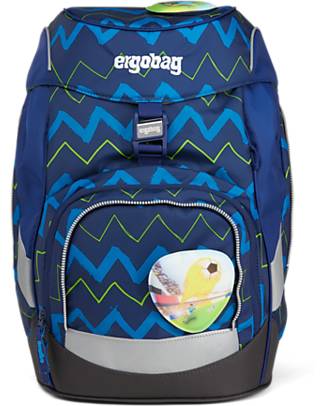 ergobag School Set with Prime Backpack + Pencil Case + 4 Kletties + Folder Box - Soccer FanBear Backpack