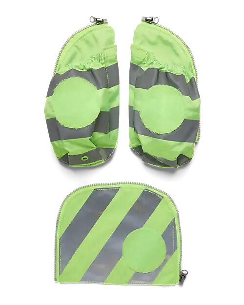 ergobag Set of 3 Zippies - Fluo Side Pocket Zip - Reflective Green - Customize Your Backpack! Backpack