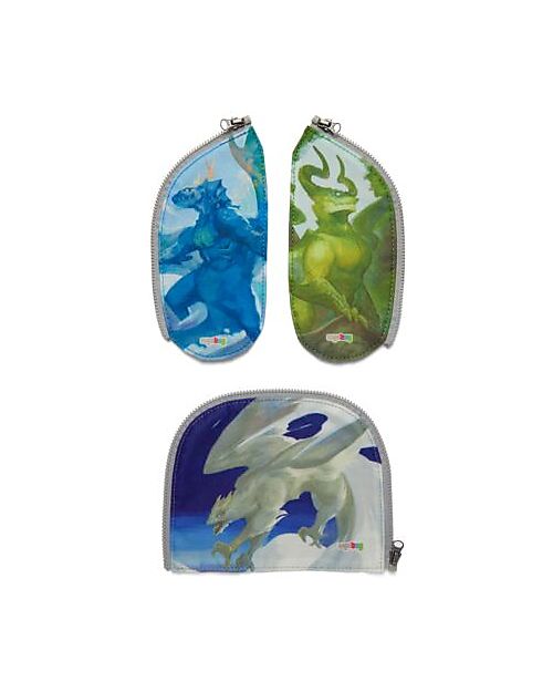 ergobag Set of 3 Zippies for Prime Set - Dragons - Customize Your Backpack! Backpack