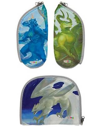 ergobag Set of 3 Zippies for Prime Set - Dragons - Customize Your Backpack! Backpack