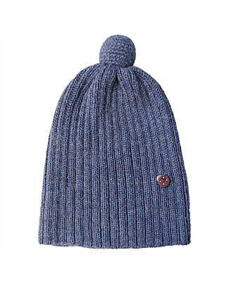 Esencia PomPom Hat with Ladybug, Blue (1-2 and 3-4 years) - 100% Alpaca wool Winter Hats