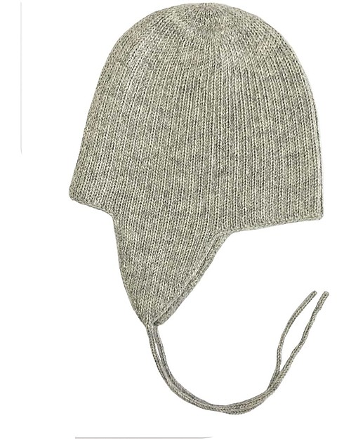 Esencia String Hat with Ladybug, Grey 100% alpaca wool unisex