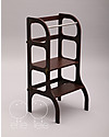 Ette Tete Convertible Montessori Learning Tower Step'n'Sit, Brown with Antique Brass Clasp Locks Montessori Towers