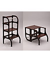 Ette Tete Convertible Montessori Learning Tower Step'n'Sit, Brown with Antique Brass Clasp Locks Montessori Towers