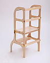 Ette Tete Convertible Montessori Learning Tower Step'n'Sit, Natural with Golden Clasp Locks Montessori Towers