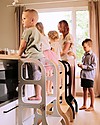 Ette Tete Convertible Montessori Learning Tower Step'n'Sit, Natural with Golden Clasp Locks Montessori Towers