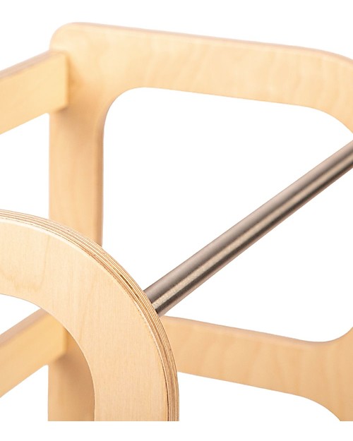 Ette Tete Convertible Montessori Learning Tower Step'n'Sit, Natural with Silver Clasp Locks Montessori Towers