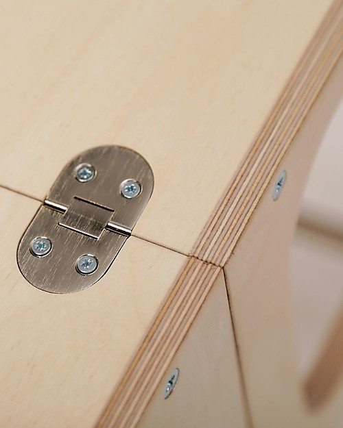 Ette Tete Convertible Montessori Learning Tower Step'n'Sit, Natural with Silver Clasp Locks Montessori Towers