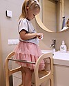 Ette Tete Convertible Montessori Learning Tower Step'n'Sit, Natural with Silver Clasp Locks Montessori Towers