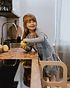 Ette Tete Convertible Montessori Learning Tower Step'n'Sit, Natural with Silver Clasp Locks Montessori Towers