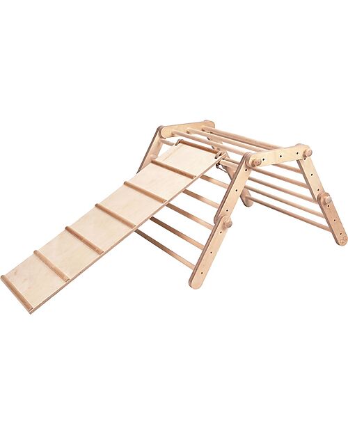 Ette Tete Fipitri Triangle with Ramp - in Wood - Natural - Safe Play for Little Climbers! Montessori Toys