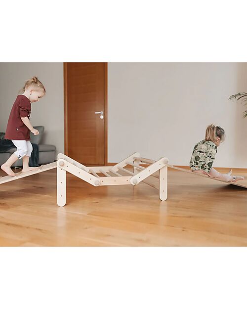 Ette Tete Fipitri Triangle with Ramp - in Wood - Natural - Safe Play for Little Climbers! Montessori Toys
