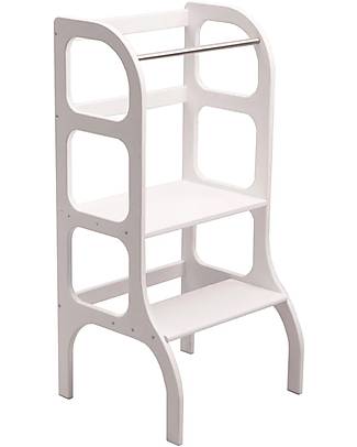 Ette Tete Montessori Tower Helper Step Up - White - FSC Birch Montessori Towers