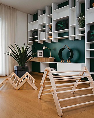 Ette Tete New Adjustable Pikler Wooden Triangle Mopitri, Natural - The safe toy for young climbers! Montessori Towers