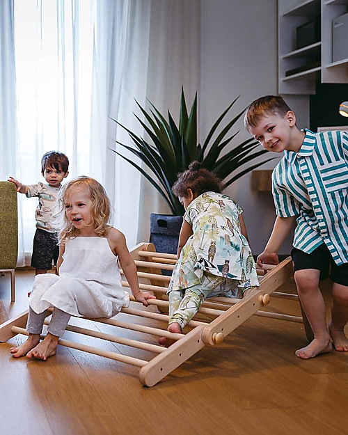 Ette Tete New Adjustable Pikler Wooden Triangle Mopitri, Natural - The safe toy for young climbers! Montessori Toys