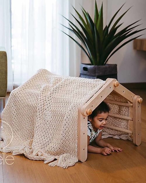 Ette Tete New Adjustable Pikler Wooden Triangle Mopitri, Natural - The safe toy for young climbers! Montessori Toys