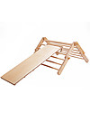 Ette Tete New Adjustable Pikler Wooden Triangle Mopitriwith Ramp, Natural - The safe toy for young climbers! Montessori Toys