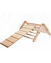 Ette Tete New Adjustable Pikler Wooden Triangle Mopitriwith Ramp, Natural - The safe toy for young climbers! Montessori Toys