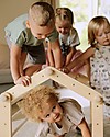Ette Tete New Adjustable Pikler Wooden Triangle Mopitriwith Ramp, Natural - The safe toy for young climbers! Montessori Toys