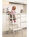 Ette Tete OUTLET Convertible Montessori Learning Tower Step'n'Sit, White with Silver Clasp Locks - Showroom Sample Montessori Towers