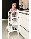 Ette Tete OUTLET Convertible Montessori Learning Tower Step'n'Sit, White with Silver Clasp Locks - Showroom Sample Montessori Towers