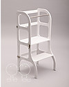 Ette Tete OUTLET Convertible Montessori Learning Tower Step'n'Sit, White with Silver Clasp Locks - Showroom Sample Montessori Towers