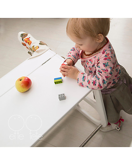 Ette Tete Convertible Montessori Learning Tower Step'n'Sit, White with  Silver Clasp Locks unisex (bambini)