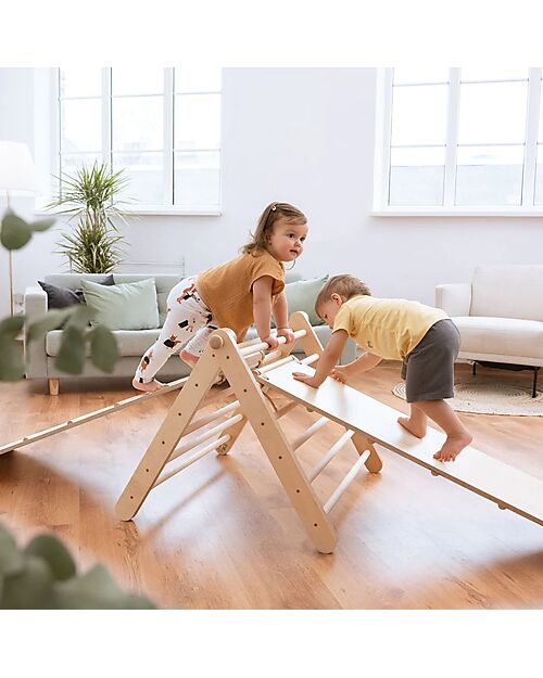 Ette Tete Sipitri Triangle with Wooden Ramp - Natural - Perfect for Children Beginning to Stand Montessori Toys