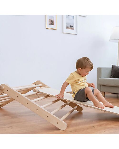 Ette Tete Sipitri Triangle with Wooden Ramp - Natural - Perfect for Children Beginning to Stand Montessori Toys
